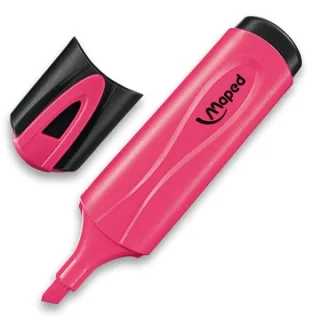Maped Peps Classic Marcador Fluorescente - Punta Biselada - Trazo de 1 a 5mm - Ideal para Subrayar y Resaltar - Color Rosa · Pack de 12 uds.