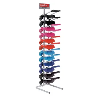 Safta Expositor con 12 Carros Portamochilas - Ruedas Antivibracion - Plegable y Compacto - Sistema Antivuelco - Sujecion Universal - 32x16x44cm - Colores Surtidos