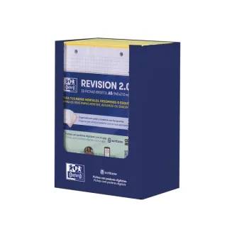 Oxford Expositor con 10 Packs de 30 FlashCards 2.0 - Formato A5 - Cuadricula 5x5mm - Cartulina de 250g - Digitalizacion de Textos con App - Color Amarillo