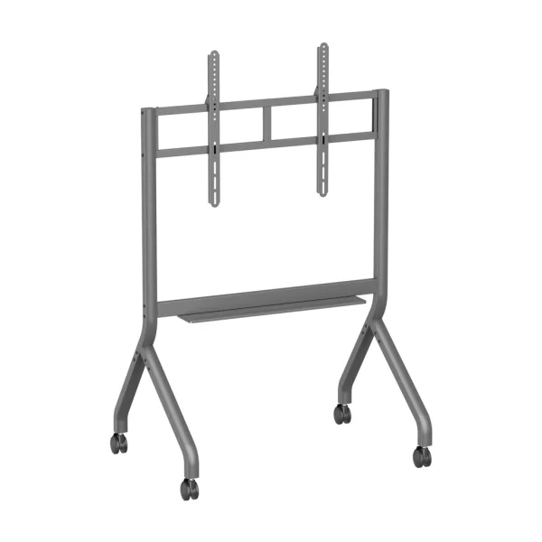 Aisens FT90F-471 ECO Soporte de Suelo para Pantallas Interactivas/TV de 55 a 90" - Bandeja Multiusos - Peso Max. 90kg - Ruedas - Color Gris