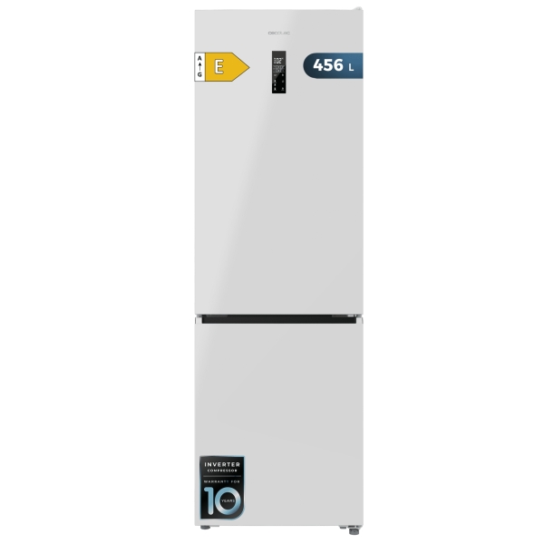 Cecotec Bolero CoolMarket Combi 456 White E Frigorifico Combi - Capacidad 456L - Compresor Inverter - Congelacion Ultrarapida - Silencioso - Frio Envolvente - Clase E - 201x59.5cm - Color Bl