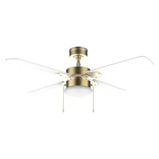 Cecotec EnergySilence Aero 450 GoldWhite Ventilador de Techo con 4 Aspas y Luz Integrada - 50W - Diametro de 42" - 3 Velocidades - Modo Invierno/Verano - Control por Cadena - Color Blanco y