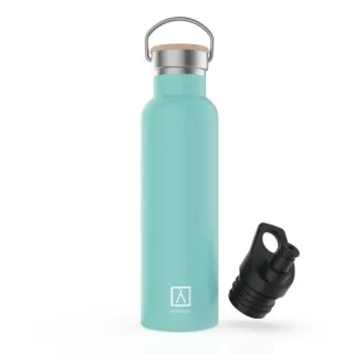 Numada Mibbot Mint Botella Termica - Capacidad de 600ml - Tapon Deportivo - Bolsa de Neopreno - 5 Capas - Libre de BPA - Boca Ancha - Cierre Estanco - 26.2x7.1cm - Color Menta