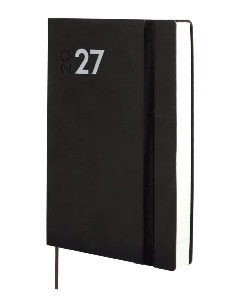 Finocam Dynamic Mara Agenda Profesional - Anual 2027 - 1 Dia por Pagina - Formato Y10 - 140x204mm - Goma Elastica - Tapa Blanda de PU - Esquinas Microperforadas - Papel de 80g/m2 - Color Negro