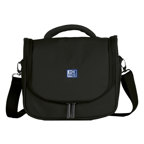 Oxford Young Proof B-Foodie Bolsa Isotermica - Bolsillo Trasero con Cremallera - Asa Superior - Malla Frontal - Base Reforzada - Bolsillos Laterales - Correa Ajustable - Color Negro