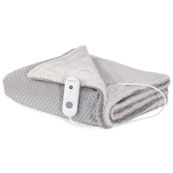 Orbegozo MAH 2050 Manta Electrica Confort Gris y Blanco - Calor Uniforme y Persistente - Proteccion contra Sobrecalentamiento - Tejido de Microfibras de Alta Calidad - 3 Niveles de Temperatu