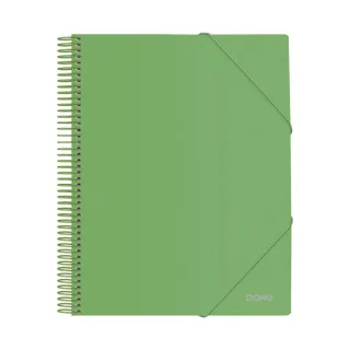 Dohe Carpeta con 40 Fundas Tamaño A4 - Tapa de Polipropileno Opaco de 800 Micras - Fundas Transparentes de 80 Micras - Espiral de Plastico de Color - Gomas Elasticas a Juego