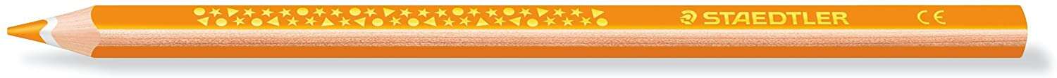 Staedtler Jumbo Noris 128 Lapiz Triangular de Color - Mina de 4mm - Resistencia a la Rotura - Diseño Ergonomico - Color Naranja · Pack de 12 uds.