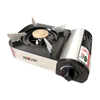 Muvip Serie Small Cocina de Gas Portatil 1 Fuego - Encendido Automatico - Quemador de Aluminio y Cobre - Valvula Doble Sellado - Maleta de Transporte