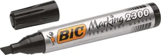 Bic Marking 2300 Ecolutions Rotulador Permanente - Punta Biselada - Trazo 3,7 - 5,5mm - Tinta con Base de Alcohol - Secado Rapido - Color Negro · Pack de 12 uds.