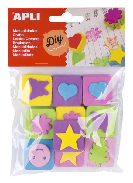 Apli Mini Sellos Goma Eva - 10 U - Ideal para Manualidades y Decoracion · Pack de 5 uds.