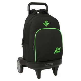 Safta Real Betis Balompie Mochila con Carro - Extraible - 33L - Portabotellas - Tarjeta de Identificacion Personal - Ruedas Antivibracion - Asa - Bolsillo Frontal - 33x45x22cm - Color Negro