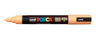Posca PC-5M Marcador de Pintura - Punta de Bala 1.8-2.5mm - Tinta Base al Agua - Resistente a la Luz - No Permanente - Color Naranja Claro · Pack de 6 uds.