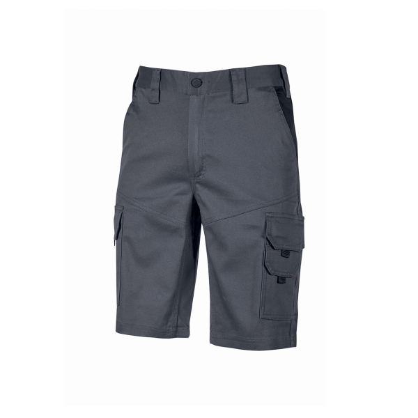 Upower Bonito Pantalones Cortos de Trabajo de Algodon Elastizado - Talla 2XL - Frescos y Comodos, Bolsillos Multifuncionales, Cinturilla Elastica, Cierre Cremallera, Proteccion DPI1 - Color