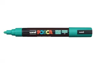 Posca PC-5M Marcador de Pintura - Punta de Poliester 1.8-2.5mm - Tinta Base al Agua - Resistente a la Luz - No Permanente - Color Verde Esmeralda · Pack de 6 uds.