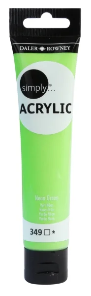 Daler Rowney Simply Pintura Acrilica - Tubo de Plastico - 75ml - Color Verde Neon