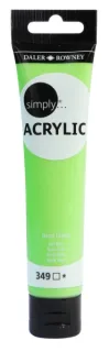 Daler Rowney Simply Pintura Acrilica - Tubo de Plastico - 75ml - Color Verde Neon