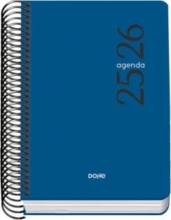 Dohe Esencial Agenda Escolar 25/26 Espiral A6 - Dia Pagina - Papel 70g/m2 - Cubierta en Polipropileno - Color Azul · Pack de 10 uds.