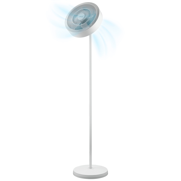 Cecotec EnergySilence FanLamp Ventilador de Pie con Luz - 36W - Aro LED con 3 Tonos - Salida de Aire Reversible - Giro de 360º Ajustable - Temporizador - Altura Ajustable - Color Blanco