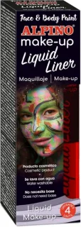 Alpino Make-up Liquid Liner Pack con 4 Botes de Maquillaje Liquido con Aplicador - Se Lava con Agua - Testado Dermatologicamente - Color Rojo