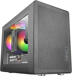 Mars Gaming MC-XPS Minitorre Ultracompacta - Ventilador de 120mm FRGB Trasero - Soporte MicroATX/Mini-ITX - Rejilla de Refrigeracion - Ventana Lateral de Cristal Templado - 392x196x289mm - C