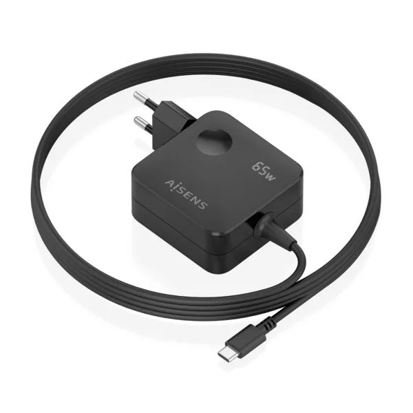 Aisens Cargador GAN 65W PD3.0 1xUSB-C - Cable 1.5m - Color Negro