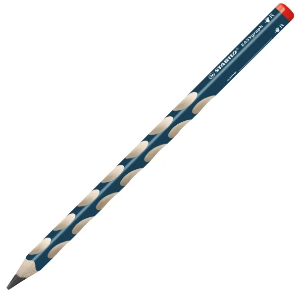 Stabilo Easygraph Lapiz de Grafito - Mina HB de 3.15mm - Diseño Ergonomico - Uso Diestro - Color Azul Petroleo · Pack de 12 uds.
