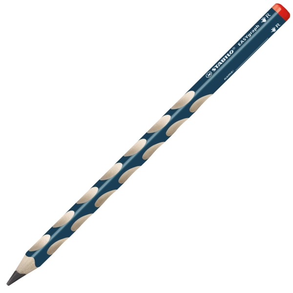 Stabilo Easygraph Lapiz de Grafito - Mina HB de 3.15mm - Diseño Ergonomico - Uso Diestro - Color Azul Petroleo · Pack de 12 uds.