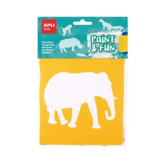 Apli Kids Bolsa de 6 Plantillas de Animales de la Selva - 9 Formas de Animales - Polipropileno Flexible - Lavables - Colores Surtidos