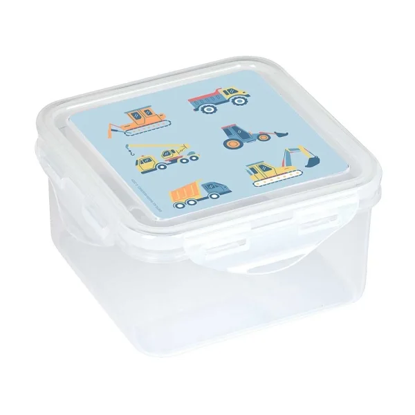 Safta Gruas Fiambrera de 1.27L - PVC sin BPA - Cierre Hermetico a Presion - 130x130x75mm - Color Transparente