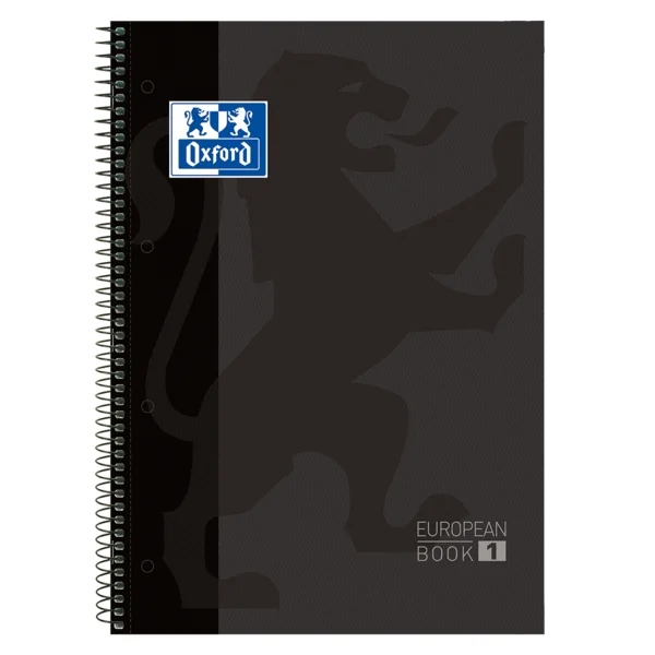 Oxford School Classic A4+ Europeanbook - Tapa Extradura - 80 Hojas - Color Negro · Pack de 5 uds.