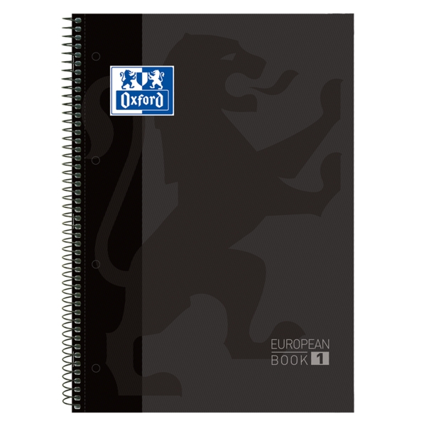 Oxford School Classic A4+ Europeanbook - Tapa Extradura - 80 Hojas - Color Negro · Pack de 5 uds.
