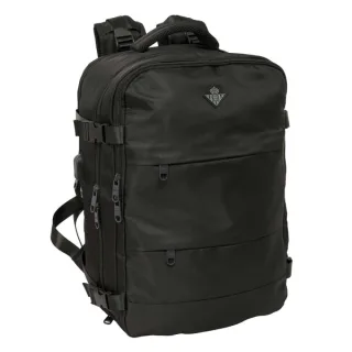 Safta Real Betis Balompie Mochila de Cabina - Bolsillo para Portatil hasta 15.6" - Organizadores - USB - Zapatillero - Portabotellas - Espalda Transpirable - 23.10L - 290x190x440mm - Color N