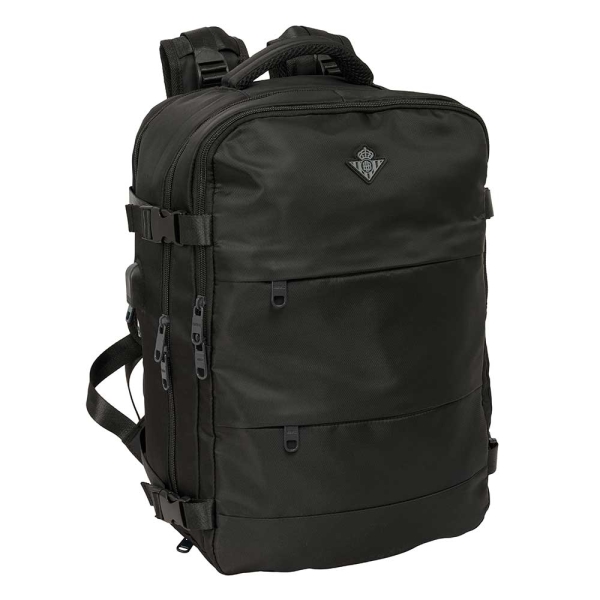 Safta Real Betis Balompie Mochila de Cabina - Bolsillo para Portatil hasta 15.6" - Organizadores - USB - Zapatillero - Portabotellas - Espalda Transpirable - 23.10L - 290x190x440mm - Color N