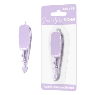 Dohe Serenity Recambio de Cinta Correctora - 5mm x 6m - Retractil - Color Morado · Pack de 10 uds.