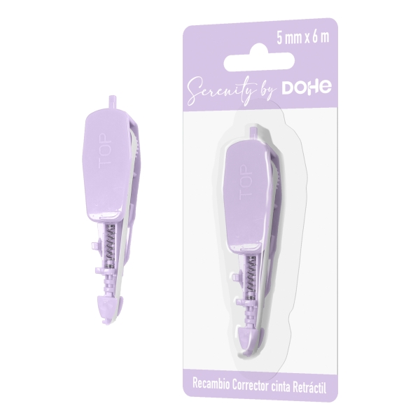 Dohe Serenity Recambio de Cinta Correctora - 5mm x 6m - Retractil - Color Morado · Pack de 10 uds.