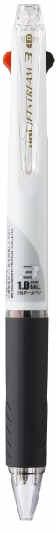 Uni-ball JetStream SXE3-400-10 Boligrafo Multiple - Punta de Bola 1mm - Tinta Resistente al Agua y Luz - Secado Instantaneo - Ideal para Zurdos - Color Blanco · Pack de 10 uds.