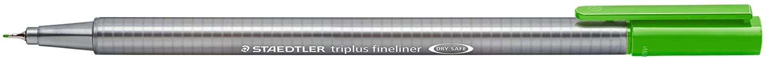 Staedtler Triplus Fineliner 334 Rotulador de Punta Fina - Trazo de 0.3mm - Tinta Base de Agua - Color Verde Claro · Pack de 10 uds.