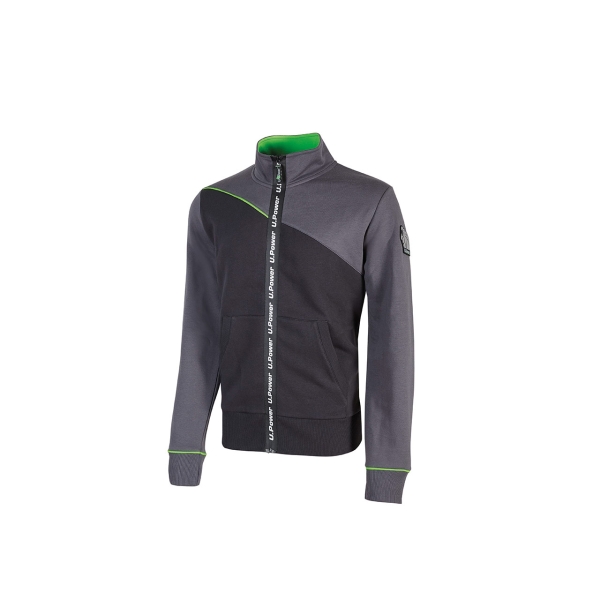Upower Uranus Sudadera sin Capucha con Cremallera Central - Talla 2XL - a Prueba de Agua, Detalles de Alta Visibilidad, Puños y Fondo Acanalado, Proteccion DPI1 - Color Gris Asfalto