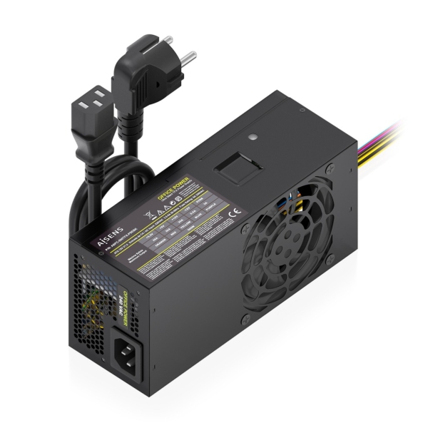 Aisens ASPC-500TFX-PSEBK Fuente de Alimentacion 500W TFX - Ventilador 80mm - OEM - Cable de Alimentacion Incluido - Color Negro