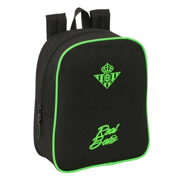 Safta Real Betis Balompie Mochila Guarderia - 6L - Cremallera - Asa de Mano - Tarjeta de Identificacion Personal - Adaptable a Carrito - 22x27x10cm - Color Negro y Verde