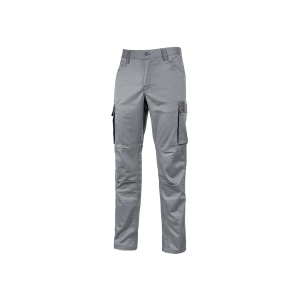 Upower Crazy Pantalones Cargo Stretch - Talla 2XL - Bolsillos Multifuncionales, Refuerzo Poli-Oxford, Detalles Reflectantes, Cinturilla Elastica, Rodillas Preformadas, Proteccion DPI1 - Colo