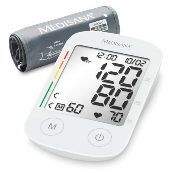 Medisana BU535 Tensiometro de Brazo Automatico - Medicion Oscilometrica Precisa con Deteccion de Arritmias - 120 Memorias para 2 Usuarios - Pantalla XL de Alta Legibilidad - Manguito 22‑36cm