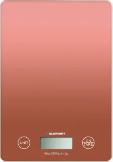 Blaupunkt Bascula de Cocina Digital 5kg con Plataforma de Cristal - Pantalla LCD - Funcion Tara - Alta Precision 1g - Autoapagado y Indicadores de Sobrecarga/Bateria Baja - Color Naranja