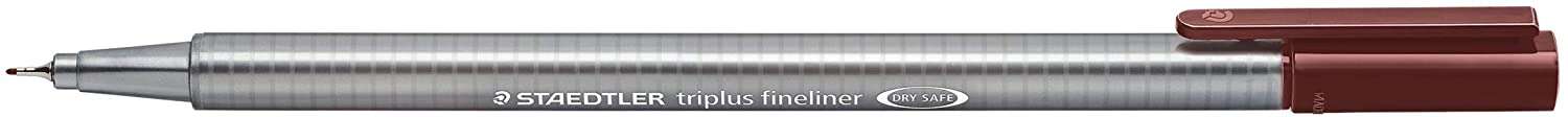 Staedtler Triplus Fineliner 334 Rotulador de Punta Fina - Trazo de 0.3mm - Tinta Base de Agua - Color Marron Chocolate · Pack de 10 uds.