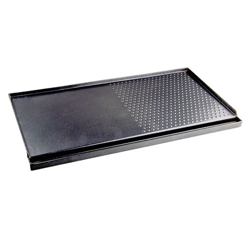 Muvip Plancha De Asar para Cocina Portatil - Zona Recoge Grasa - Bordes Antisalpicaduras - Revestimiento Antiadherente - Ideal para Cocinas Portatiles de 2 Quemadores - Compatible con MV0612, MV0613