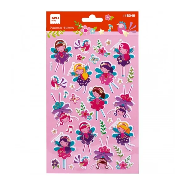 Apli Bolsa de Pegatinas de Hadas - Acabado Metalizado - Adhesivo Permanente - Ideal para Scrapbooking y Decoracion - Estimula Creatividad y Psicomotricidad Infantil