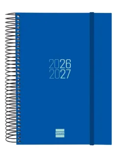 Finocam Espir Agenda Escolar 26/27 en Catalan - 1 Dia por Pagina - Formato E10 - 155x212mm - Tapas de Polipropileno - Papel de 70g/m2 - Espiral Metalica - Esquinas Microperforadas - Color Az