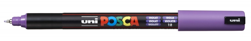 Posca PC-1MR Marcador de Pintura - Punta Roller 0.7mm - Tinta Base al Agua - No Permanente - Resistente a la Luz - Ideal para Carteleria y Decoracion - Color Violeta · Pack de 6 uds.
