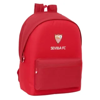 Safta Sevilla FC Mochila para Portatil hasta 15.6" - Antirrobo - Conector USB - Base Acolchada - Bolsillo Frontal - Tirador Doble - Hombreras Ergonomicas - 310x180x440mm - Color Rojo